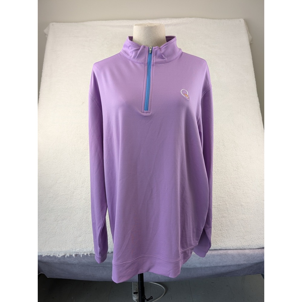 Peter Millar Womens XL Purple Crown Sport‎ Quarter Zip Golf Pullover Long Sleeve